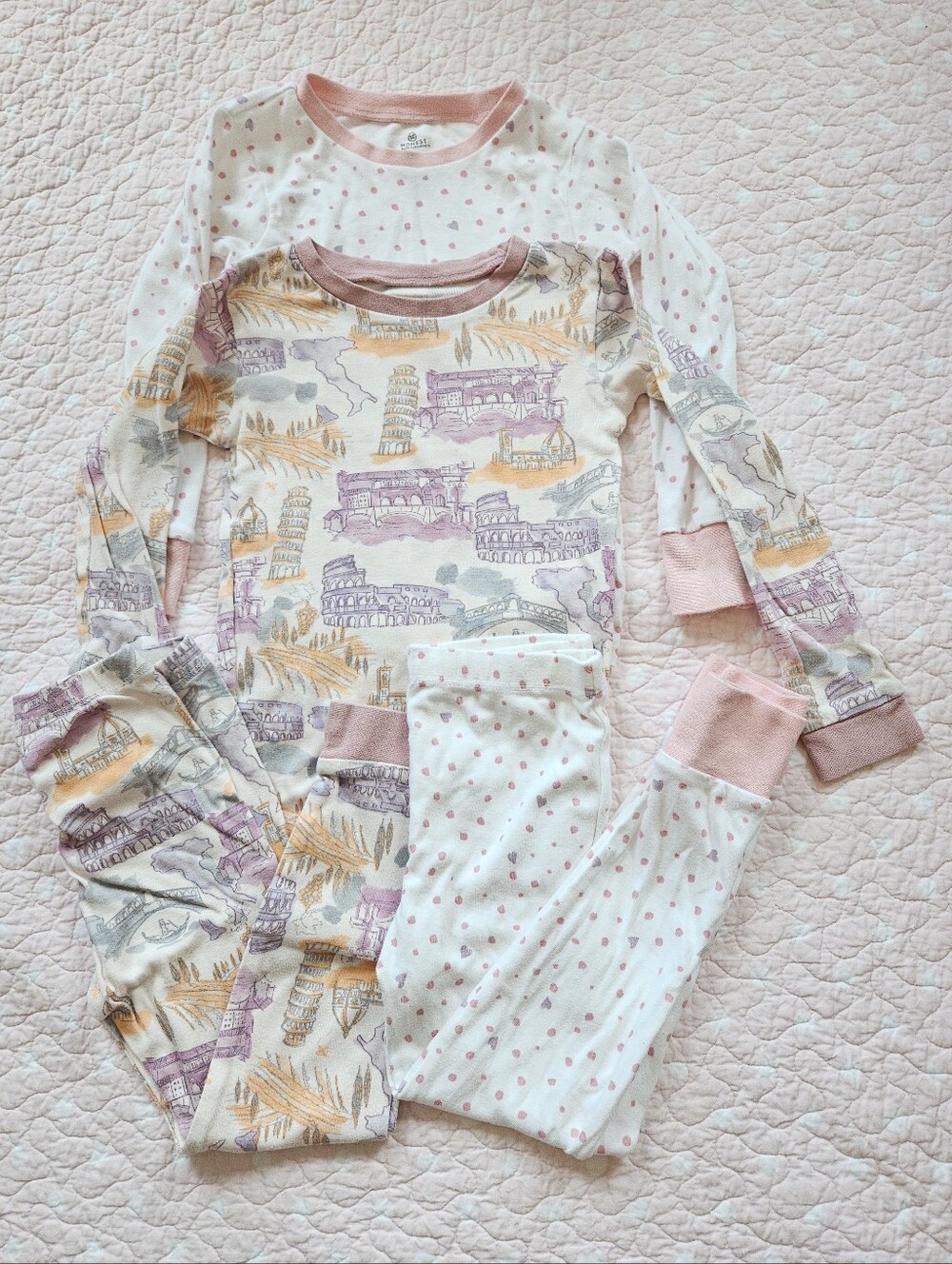 Bundle 2 Pajamas Burt's Bees Honest Baby 5T Girls Long Sleeve Organic Cotton